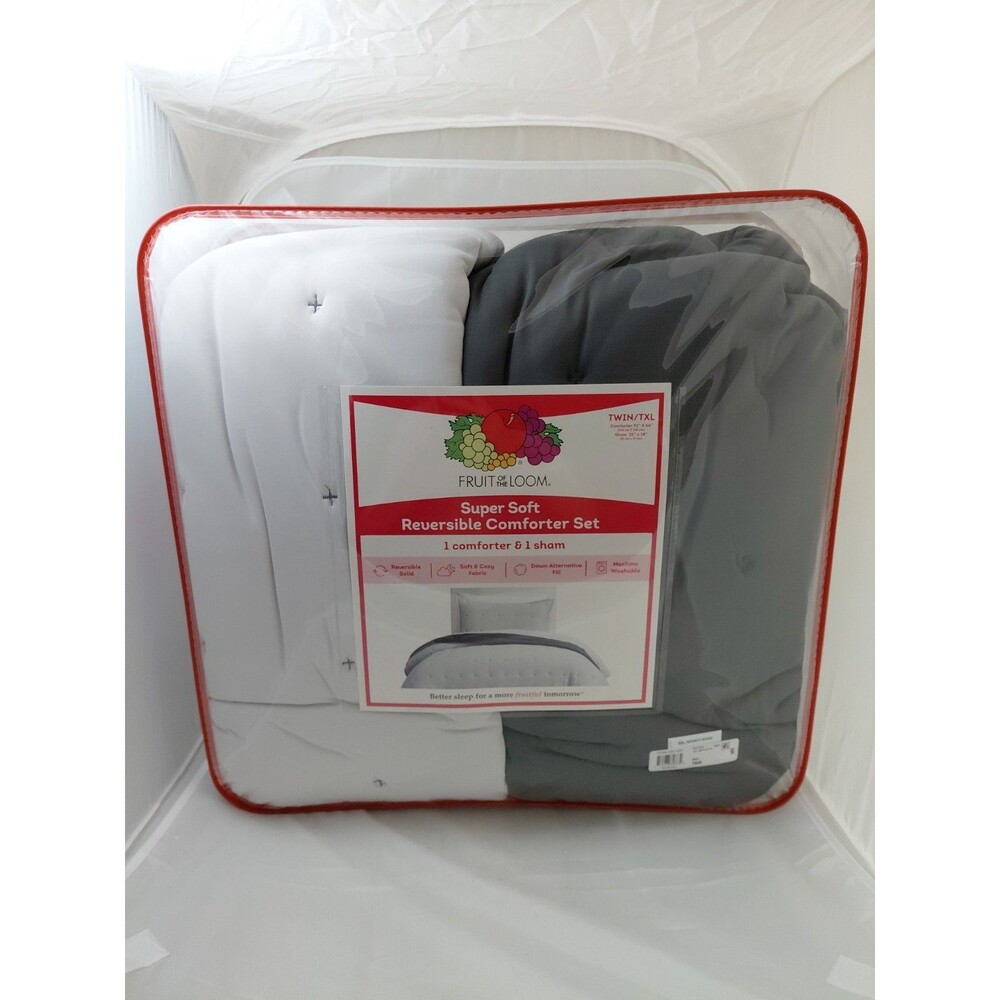 FRUIT OF THE LOOM SUPER SOFT REVERSIBLE COMFORTER SET Retails 85$